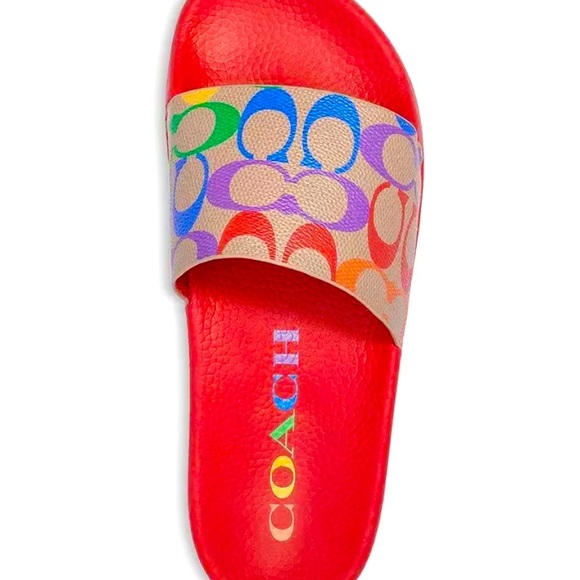 Coach Shoes - Coach Rainbow Udele Slides Women’s sizes NIB Size 6 Limited Edition